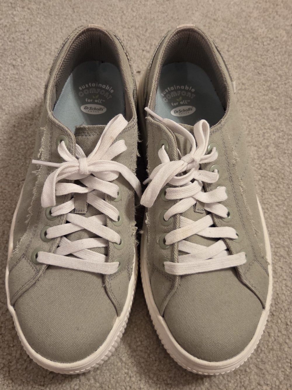 Dr Scholl'S Women's Canvas Platform Sneaker Size 9.5 Olive Green